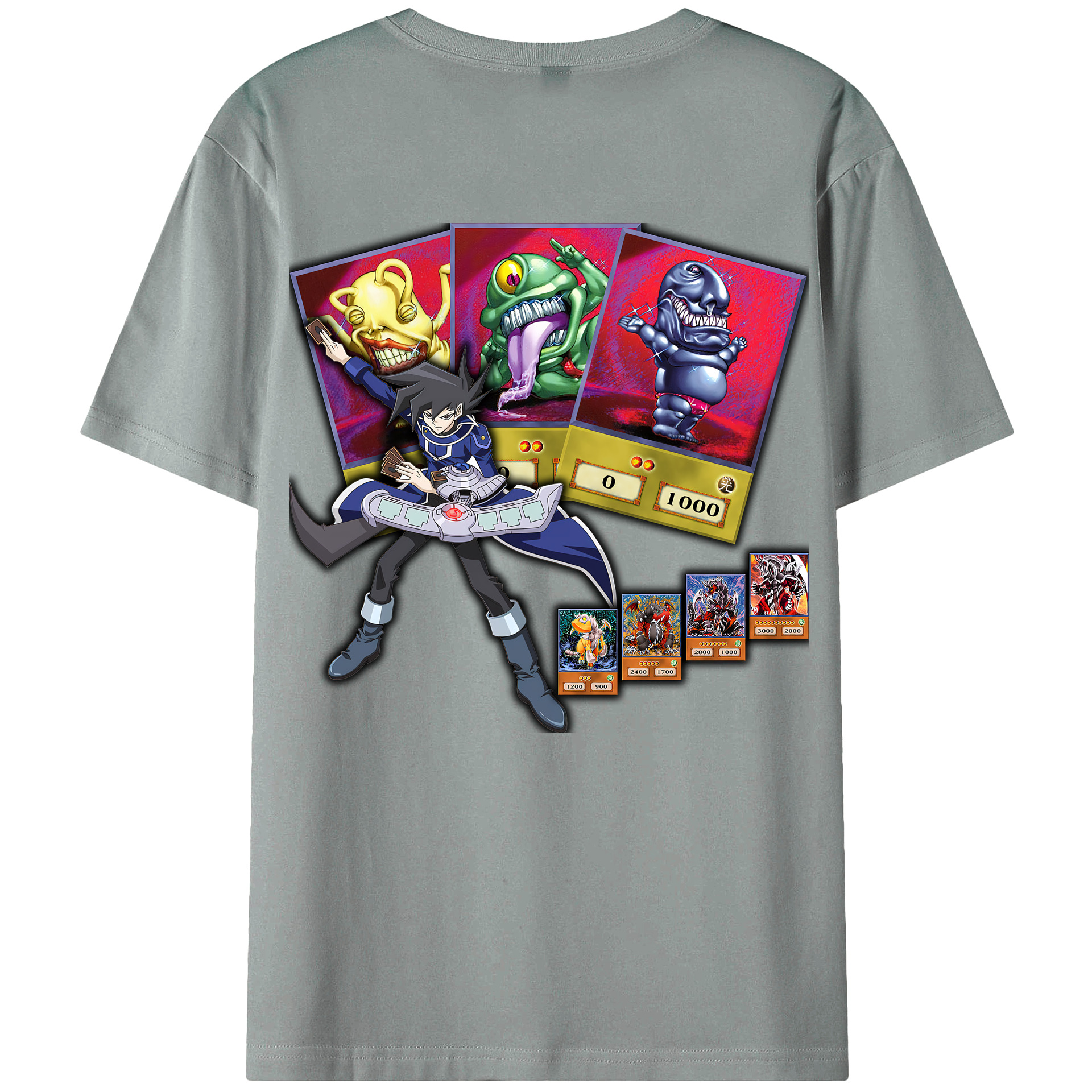 （画像用） 遊☆戯☆王 Yu-Gi-Oh! 綿100％ メンズ半袖Tシャツ（バックプリント） 通気性